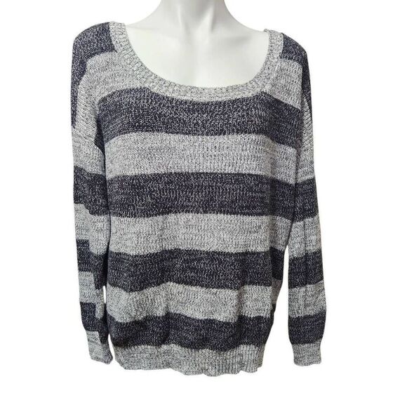 torrid Sweaters - Torrid open back striped knit sweater black gray soft cotton 2x 18
